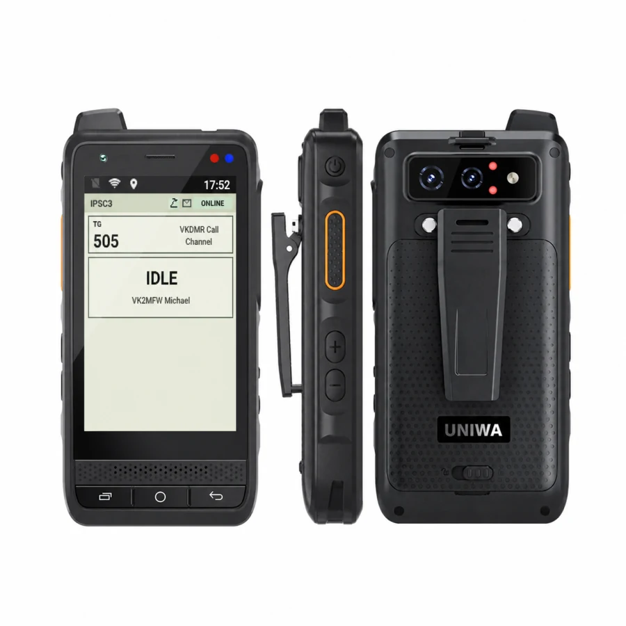 UNIWA F400 POC radio displaying the IPSC3 interface